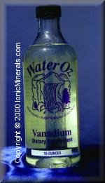 diabetes chromium vanadium zinc ionic mineral water, ionic vanadium ionic minerals